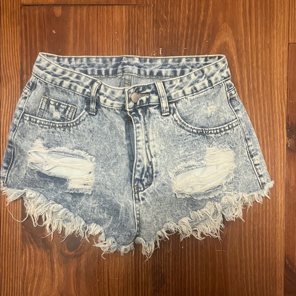 SHEIN Light Blue Denim Shorts